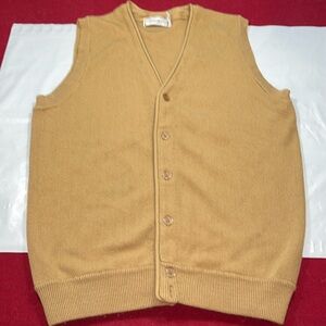 GRUNGE Palmland TAN SWEATER Vest Men MEDIUM Grandpa GRUNGE preppy minimal modest